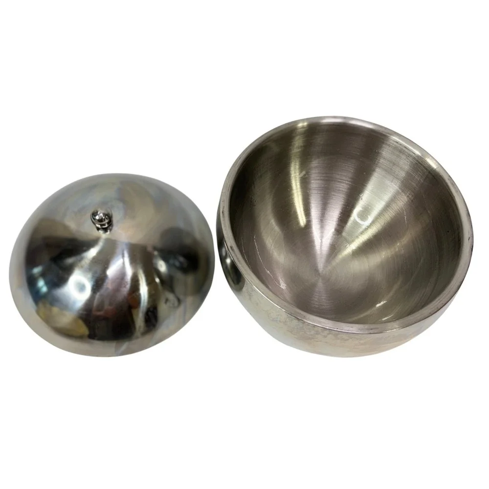Vintage Mid Century Modern Chrome Sphere‎ Ice Bucket Ball Sugar Bowl Silver 6in